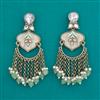 Indo Western Mother Of Pearl Earring with Mehndi Plating