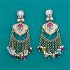 Indo Western Mother Of Pearl Earring with Mehndi Plating
