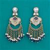 Indo Western Mother Of Pearl Earring with Mehndi Plating
