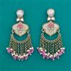 Indo Western Mother Of Pearl Earring with Mehndi Plating