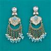Indo Western Mother Of Pearl Earring with Mehndi Plating