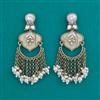Indo Western Mother Of Pearl Earring with Mehndi Plating