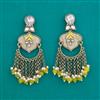 Indo Western Mother Of Pearl Earring with Mehndi Plating