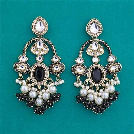 Indo Western Long Earring with Mehndi Plating