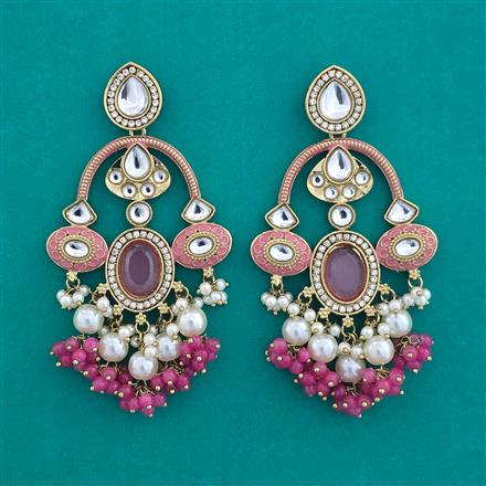 Indo Western Long Earring with Mehndi Plating