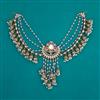 Indo Western Moti Hair Brooch With Mehndi Plating