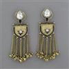 Indo Western Mother Of Pearl Earring with Mehndi Plating