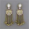 Indo Western Mother Of Pearl Earring with Mehndi Plating