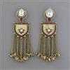 Indo Western Mother Of Pearl Earring with Mehndi Plating