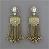 Indo Western Mother Of Pearl Earring with Mehndi Plating