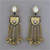 Indo Western Mother Of Pearl Earring with Mehndi Plating