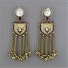 Indo Western Mother Of Pearl Earring with Mehndi Plating