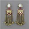 Indo Western Mother Of Pearl Earring with Mehndi Plating