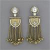 Indo Western Mother Of Pearl Earring with Mehndi Plating