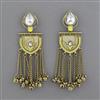 Indo Western Mother Of Pearl Earring with Mehndi Plating