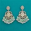 Indo Western Mother Of Pearl Earring with Mehndi Plating