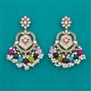 Indo Western Mother Of Pearl Earring with Mehndi Plating