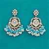 Indo Western Mother Of Pearl Earring with Mehndi Plating
