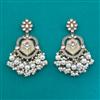Indo Western Mother Of Pearl Earring with Mehndi Plating