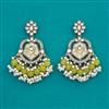 Indo Western Mother Of Pearl Earring with Mehndi Plating
