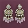Indo Western Mother Of Pearl Earring with Mehndi Plating