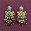 Indo Western Mother Of Pearl Earring with Mehndi Plating