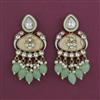 Indo Western Mother Of Pearl Earring with Mehndi Plating