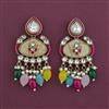 Indo Western Mother Of Pearl Earring with Mehndi Plating