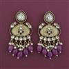 Indo Western Mother Of Pearl Earring with Mehndi Plating