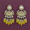 Indo Western Mother Of Pearl Earring with Mehndi Plating