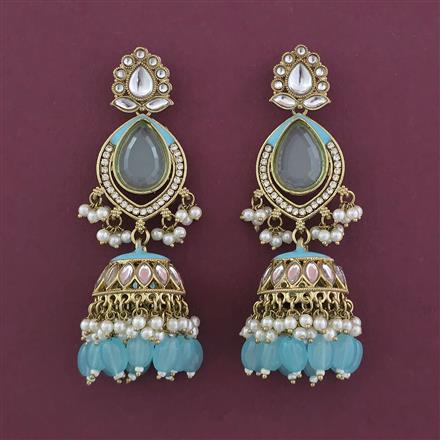 Indo Western Jhumki with Mehndi Plating