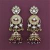 Indo Western Mother Of Pearl Earring with Mehndi Plating