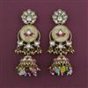 Indo Western Mother Of Pearl Earring with Mehndi Plating
