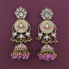 Indo Western Mother Of Pearl Earring with Mehndi Plating