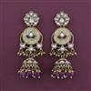 Indo Western Mother Of Pearl Earring with Mehndi Plating