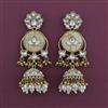 Indo Western Mother Of Pearl Earring with Mehndi Plating