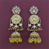 Indo Western Mother Of Pearl Earring with Mehndi Plating