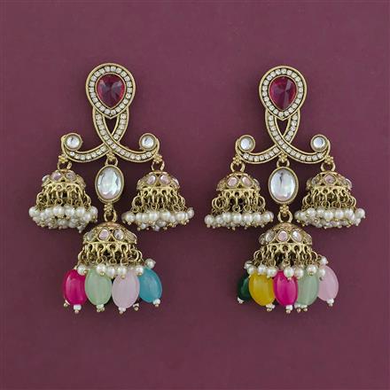 Indo Western Jhumki with Mehndi Plating