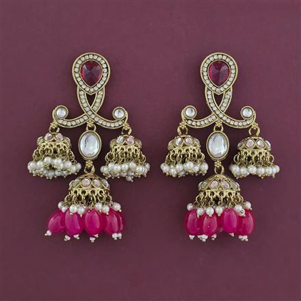 Indo Western Jhumki with Mehndi Plating