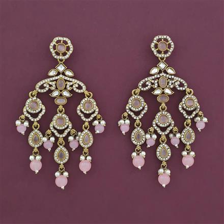 Indo Western Long Earring with Mehndi Plating