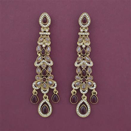 Indo Western Long Earring with Mehndi Plating