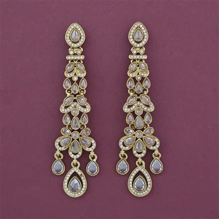 Indo Western Long Earring with Mehndi Plating