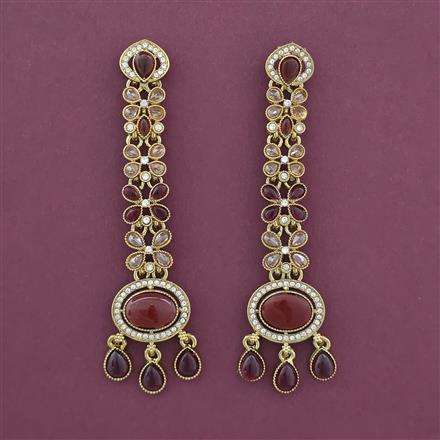 Indo Western Long Earring with Mehndi Plating