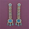 Indo Western Long Earring with Mehndi Plating