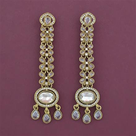 Indo Western Long Earring with Mehndi Plating