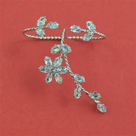 Indo Western Adjustable Ring with Rhodium Plating Gold Plating