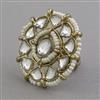 Indo Western Pearl Ring With Mehndi Plating