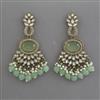 Indo Western Pearl Earring with Mehndi Plating