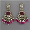 Indo Western Pearl Earring with Mehndi Plating