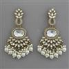 Indo Western Pearl Earring with Mehndi Plating